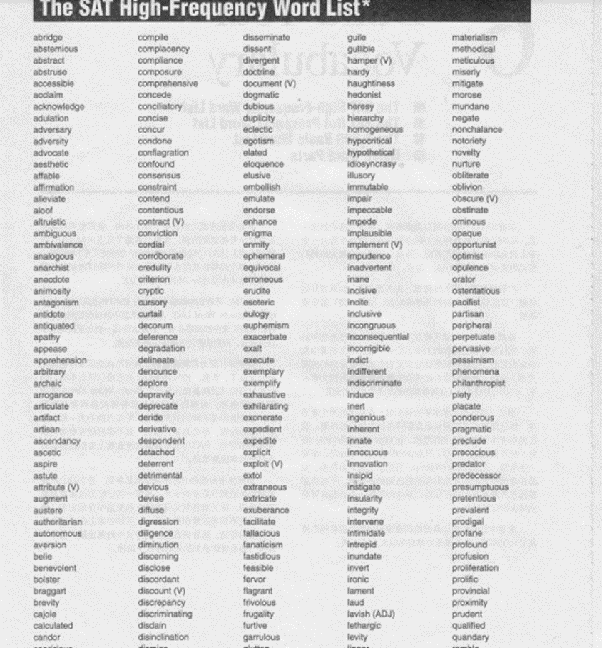 SAT備考資料，SAT學習資源